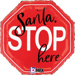 Santa Stop Here 18″ Foil Balloon by Betallic from Instaballoons