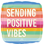 Sending Positive Vibes 18″ Foil Balloon by Anagram from Instaballoons