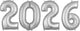 Silver 2026 Number Bunch 26″ Balloon
