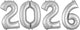 Silver 2026 Number Bunch 34″ Balloon