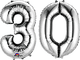 Silver Number Bunch 30 26″ Balloon