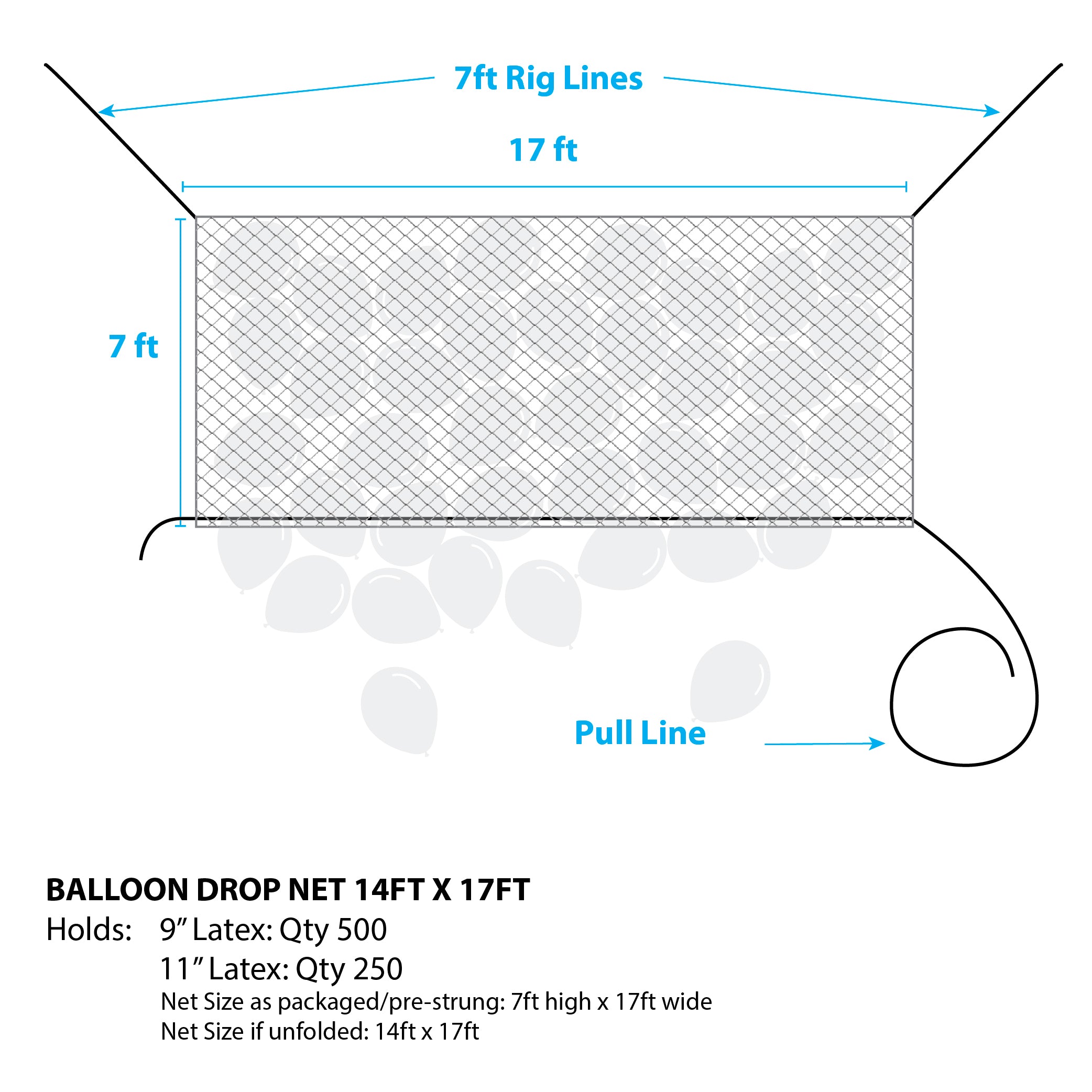 Balloon Net Prestrung™ - 17ft×4ft – instaballoons Wholesale