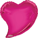 Solid Hot Pink Coquette Heart 18″ Foil Balloon by Convergram from Instaballoons