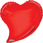 Solid Red Coquette Heart 18″ Foil Balloon by Convergram from Instaballoons