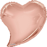 Solid Rose Gold Coquette Heart 18″ Foil Balloon by Convergram from Instaballoons