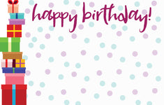 Enclosure Card - Happy Birthday Stacked Gifts (50 count)