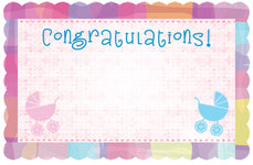 Enclosure Card - Baby Congrats Pastel Carriages (50 count)