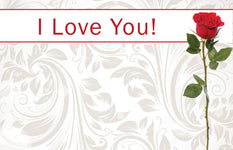 Enclosure Card - I Love You Single Red Rose (50 count)