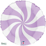 Swirly White & Matte Lilac 18"  Foil Balloon