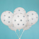 White With Silver Polka Dots Balloon (6 Pk) 12" Latex Balloons