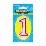 Number 1 Deluxe Shape Birthday Candle