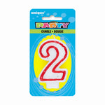 Number 2 Deluxe Shape Birthday Candle