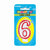 Number 6 Deluxe Shape Birthday Candle