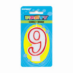 Number 9 Deluxe Shape Birthday Candle