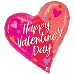 Valentine's Day Two-Tone Heart 28″ Foil Balloon by Betallic from Instaballoons