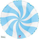 Swirly White & Matte Blue  18"  Foil Balloon