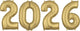 White Gold 2026 Number Bunch 26″ Balloon