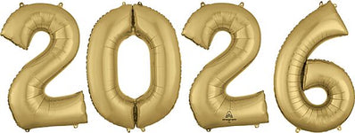 White Gold 2026 Number Bunch 34″ Foil Balloon by Anagram from Instaballoons