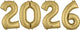 White Gold 2026 Number Bunch 34″ Balloon