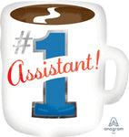 #1 Assistant Coffee Mug 18″ Foil Balloon by Anagram from Instaballoons