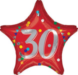 30 Star 30th Birthday Anniversary 18″ Foil Balloon by Anagram from Instaballoons
