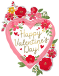 Happy Valentine's Day Floral 34″ Balloon