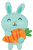 Minty Bunny with Carrot 34″ Balloon