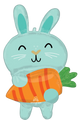 Minty Bunny with Carrot 34″ Balloon