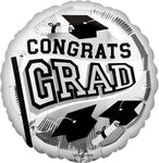 Congrats Grad Silver 18″ Balloon
