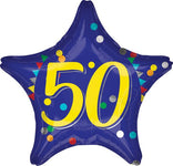 50 Star 50th Birthday Anniversary 18″ Foil Balloon by Anagram from Instaballoons