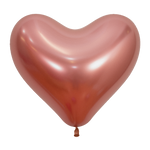 Globos de látex Reflex Rose Gold Heart de 14″ (50 unidades)