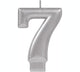 Number 7 Metallic Silver Candle