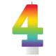 Number 4 Rainbow Candle