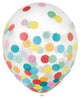 12″ Clear Latex Balloons with Multicolor Confetti (6)