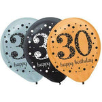 Amscan Latex 30th Birthday Sparkling Celebration 12" Latex Balloons (15 count)