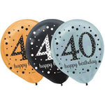 Amscan Latex 40th Birthday Sparkling Celebration 12" Latex Balloons (15 count)