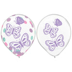 Amscan Latex Butterfly Confetti 12″ Latex Balloons (6 count)