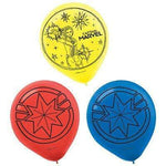 Amscan Latex Captain Marvel 12" Latex Balloons (6 Count)