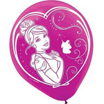 Amscan Latex Cinderella Print Assorted 12″ Latex Balloons (6 count)