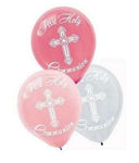 Amscan Latex First Holy Communion Pink 12" Latex Balloons (15 count)