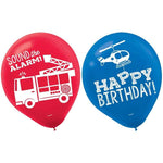Amscan Latex First Responders Fire Happy Birthday 12″ Latex Balloons (6 count)