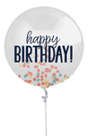 Amscan Latex Happy Birthday 24″ Clear Jumbo Latex Balloon & Multi-Color Confetti