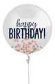 Happy Birthday 24″ Clear Jumbo Latex Balloon & Multi-Color Confetti
