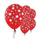 Red 12″ Latex with Stars Balloons (6 Count)