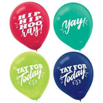 Amscan Latex Signs of the Times Yay! Hooray! 12″ Latex Balloons (6)