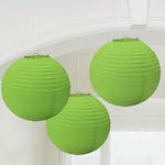 Amscan Paper Lanterns  - Lime Green 9″ (3 count)