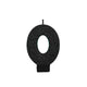 Number 0 Black Glitter Candle