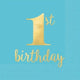 1st Birthday Blue and Gold Napkins (16 count)