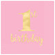 1st Birthday Pink Hot Stamped Luncheon Napkins (16 count)