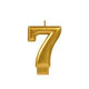 Number 7 Metallic Gold Candle